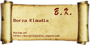 Borza Klaudia névjegykártya